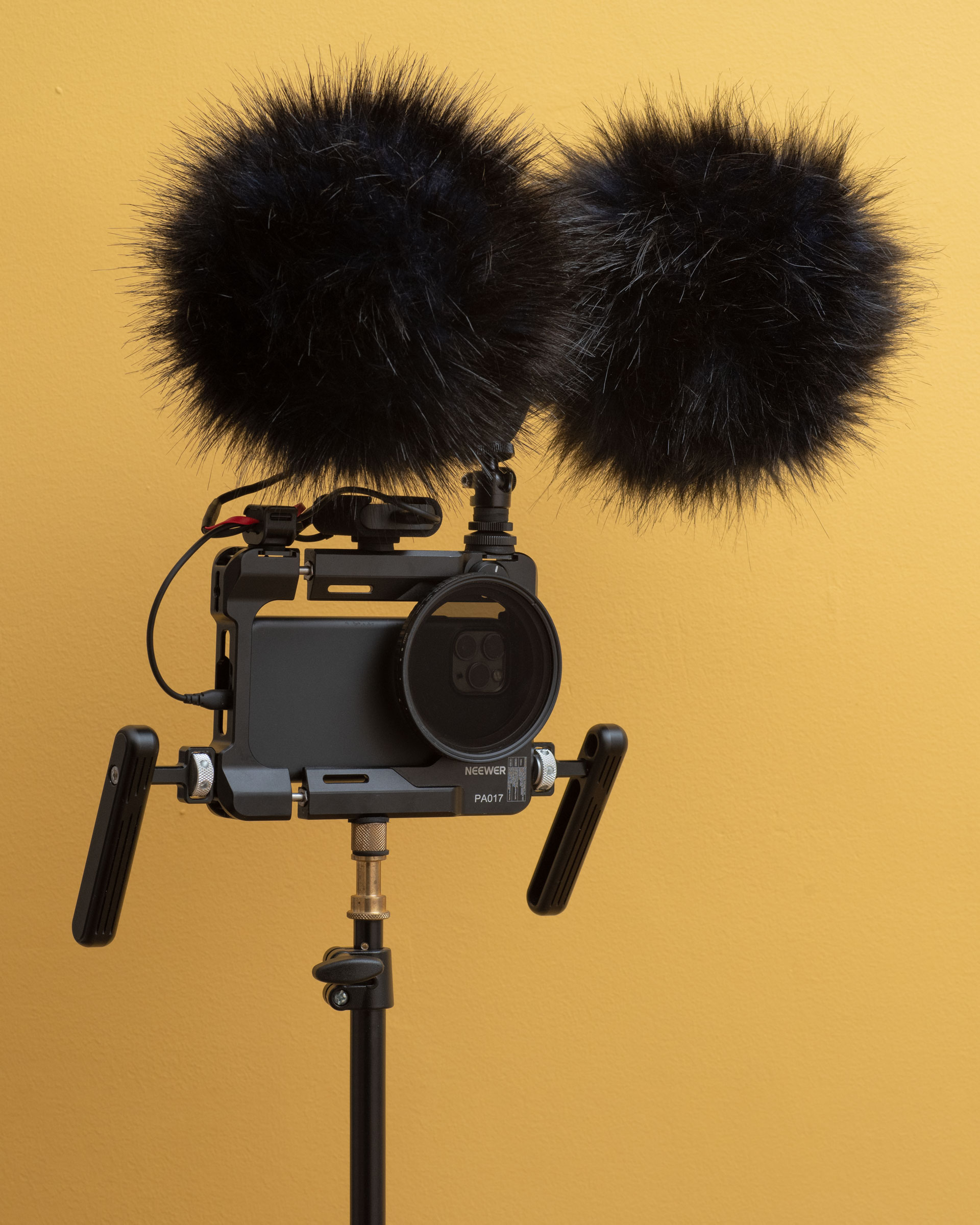 Beispiel: Windschutz für das ORTF-Mikrofon.